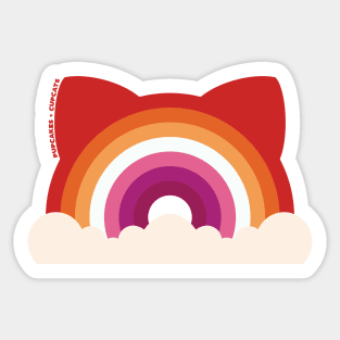 Lesbian Pride Cat Ear Rainbow Sticker